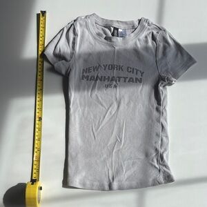 H&M Gray Crop Top with New York City Print